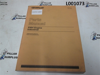 Caterpillar CAT Parts Manual for 3304 Engine June 1994 04BZ6769-up Engine and 5CA5132-up Generator