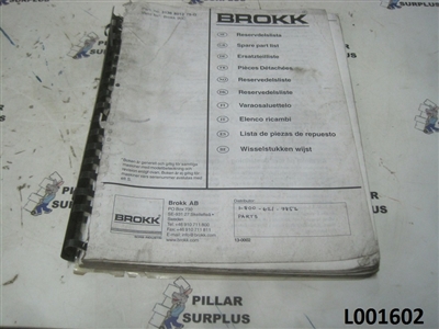 Brokk 90C Spare Parts Manual 3136-8012-75G