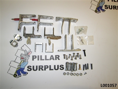 Assorted Restroom Stall Mounting Brackets and Screws