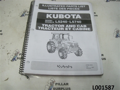 Kubota L5240-L5740 Tractor & Cab Illustrated Parts List 97898-23540