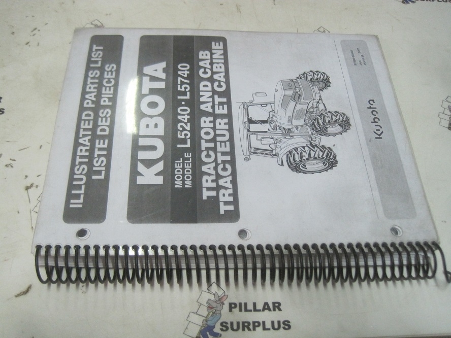 Kubota L5240L5740 Tractor & Cab Illustrated Parts List 9789823540