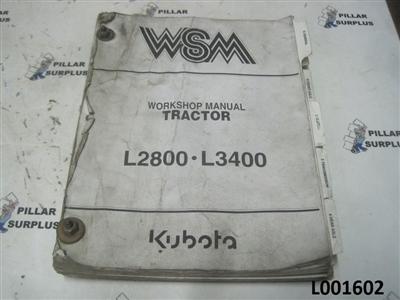 Kubota L2800-L3400 Tractor Work Shop Manual 97897-13190