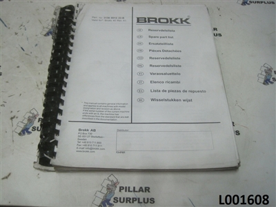 Brokk 40 Rev. A1 Spare Parts Manual 3136-8013-22B