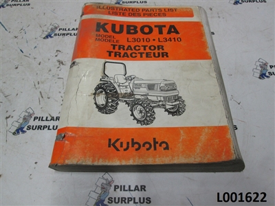 Kubota L3110, L3410 Tractor Illustrated Parts List 97898-22000