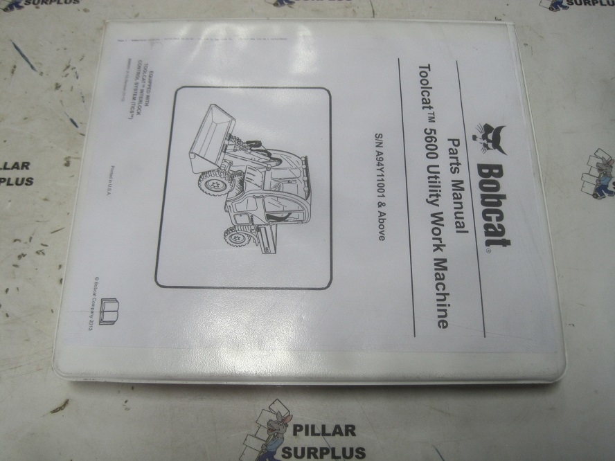 Bobcat Toolcat 5600 Utility Vehicle Parts Manual S/N A94Y11001-up 6990051