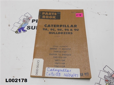 Caterpillar 9A, 9C, 9R, 9S & 9U Bulldozer Parts Book UE070070