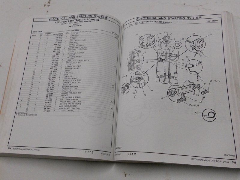 Caterpillar Parts Manual TH63, TH82, TH83 Telehandler Volume I SEBP2351-05