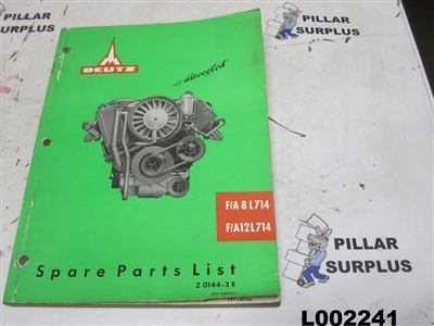 Deutz F/A 8L714 & F/A 12L714 Spare Parts List Z0144-3E