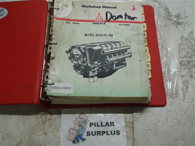 KHD Deutz 291-1854 Workshop Manual B/FL 413/F/W Air Cooled Deutz Diesel Engines