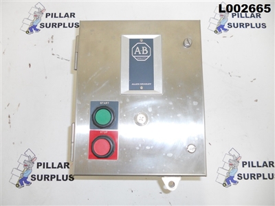 Allen Bradley Stainless Steel Enclosure with Motor Starter 509-BOH Series B Switch Size 1