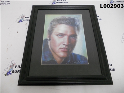 Framed Elvis Mixed Media Art Reproduction