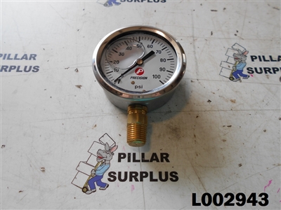 Precision 0-100 PSI Fluid Filled Pressure Gauge GG100