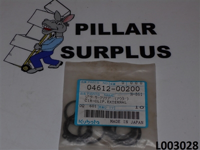 Genuine OEM Kubota External Circular Clip (10 pack) 04612-00200