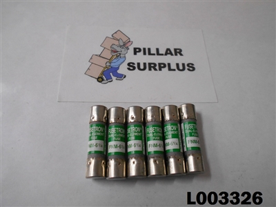Fusetron (pack of 6) Dual Element Fuse FNM-6 1/4