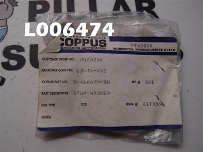 Coppus Stop Washer 5-416605-00 (pkg of 8)