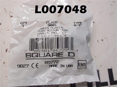 Square D Green Plastic Push Button Lens 85772, 9001-G7
