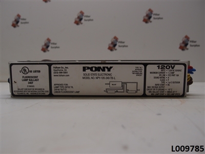Pony Solid State Electronic Fluorescent Lamp Ballast NPY-120-240-TB-L