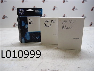 HP 45 Black Ink Jet Cartridges (1 Lot of 3 pkgs)