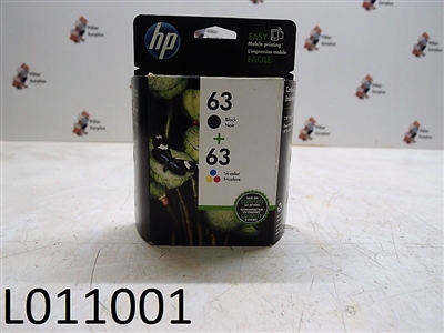 HP 63 Black/Tri-Color Ink Jet Cartridges