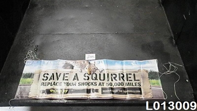 Monroe Save The Squirrels Banner 70"x24"